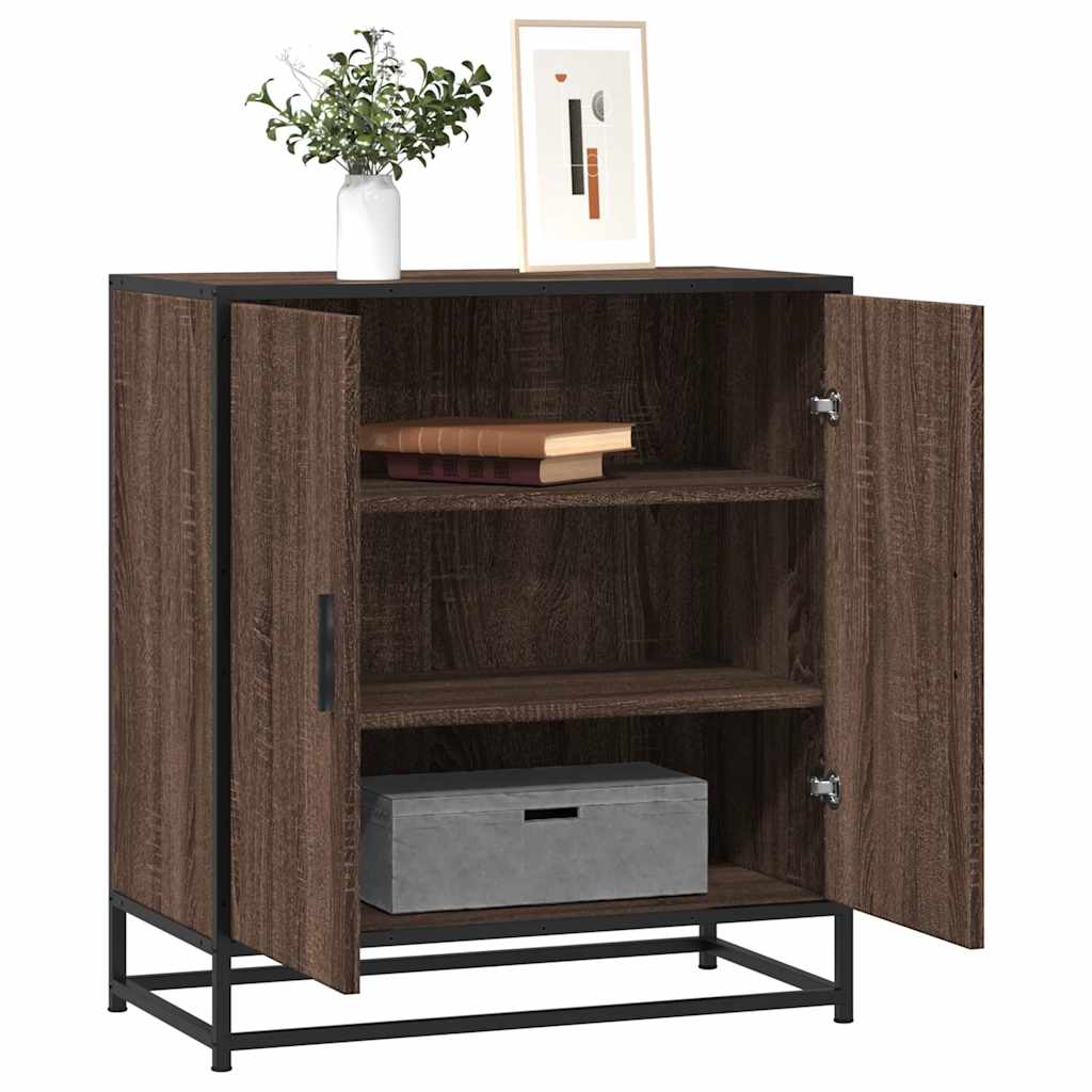 vidaXL Dressoir 68x35x76 cm bewerkt hout en metaal zwart - Aashly