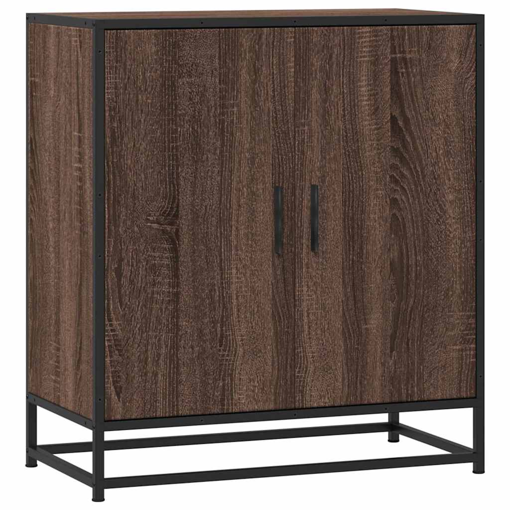 vidaXL Dressoir 68x35x76 cm bewerkt hout en metaal zwart - Aashly