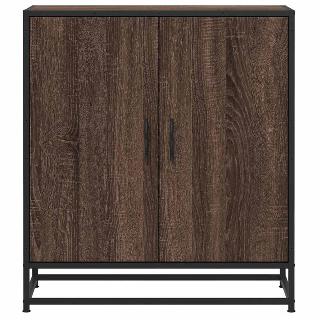vidaXL Dressoir 68x35x76 cm bewerkt hout en metaal zwart - Aashly