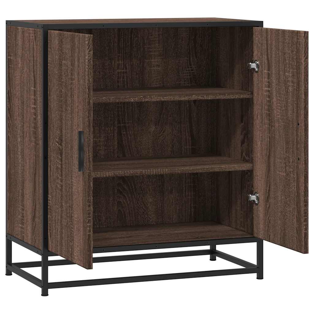 vidaXL Dressoir 68x35x76 cm bewerkt hout en metaal zwart - Aashly