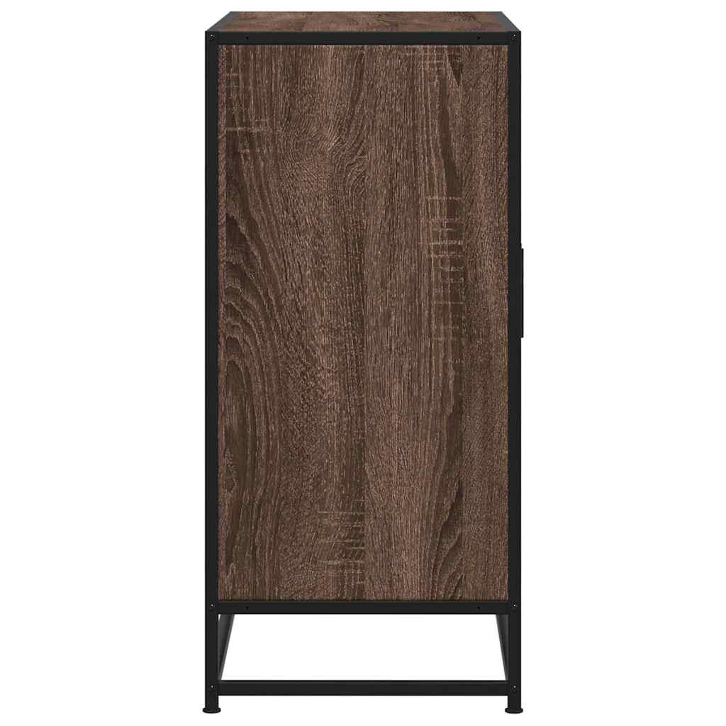 vidaXL Dressoir 68x35x76 cm bewerkt hout en metaal zwart - Aashly