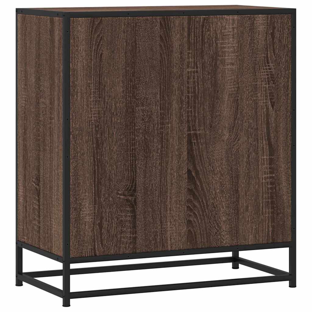 vidaXL Dressoir 68x35x76 cm bewerkt hout en metaal zwart - Aashly