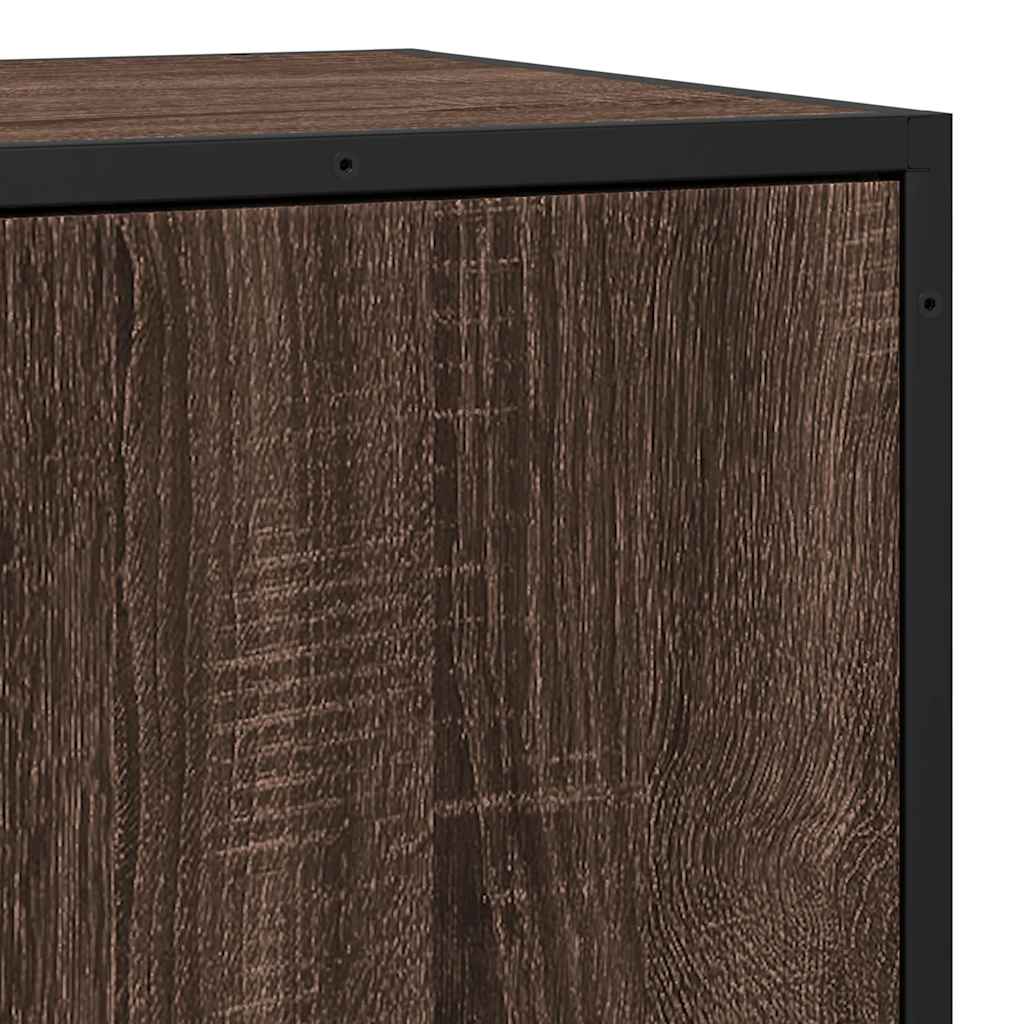 vidaXL Dressoir 68x35x76 cm bewerkt hout en metaal zwart - Aashly
