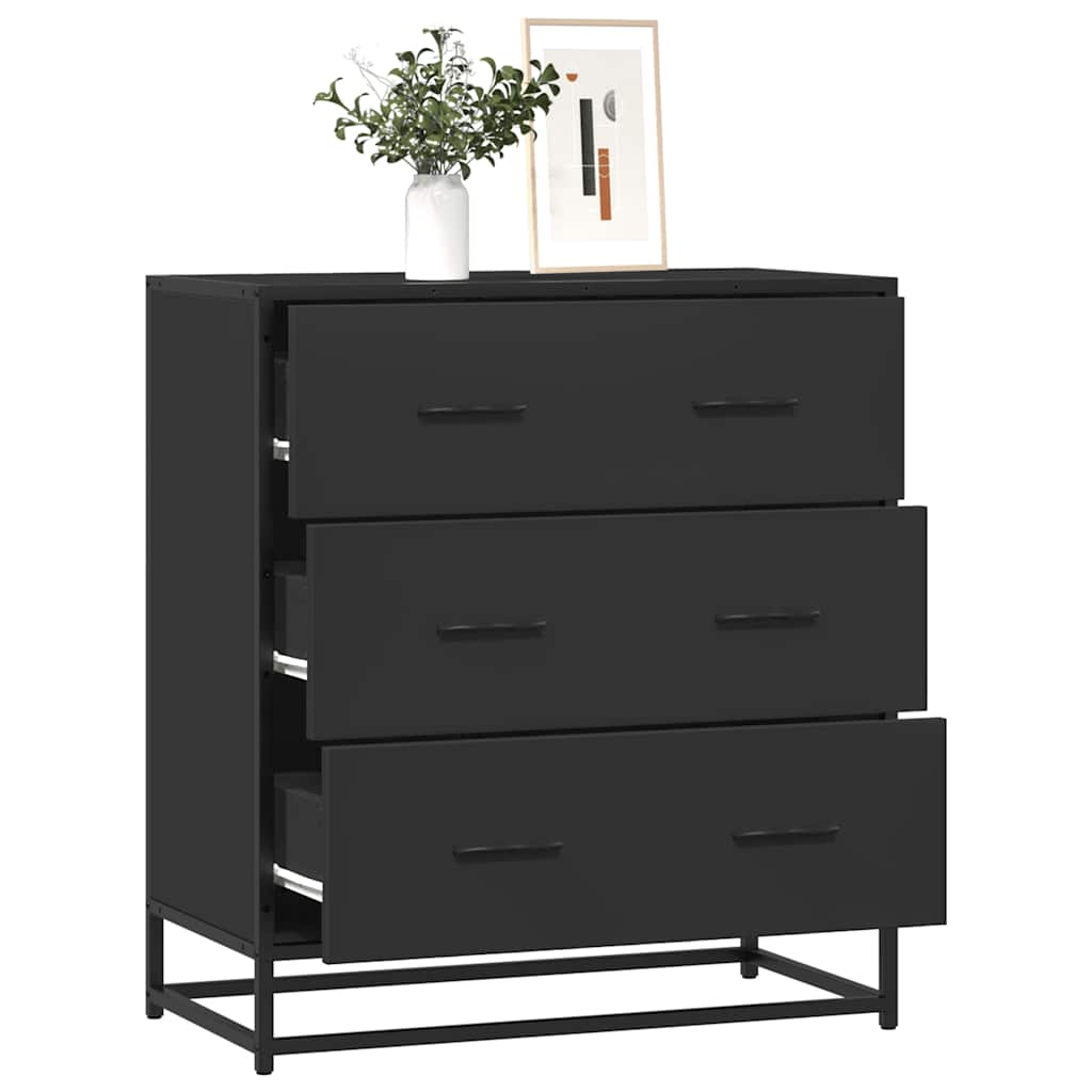 vidaXL Dressoir 68x35x76 cm bewerkt hout en metaal sonoma eikenkleur - Aashly