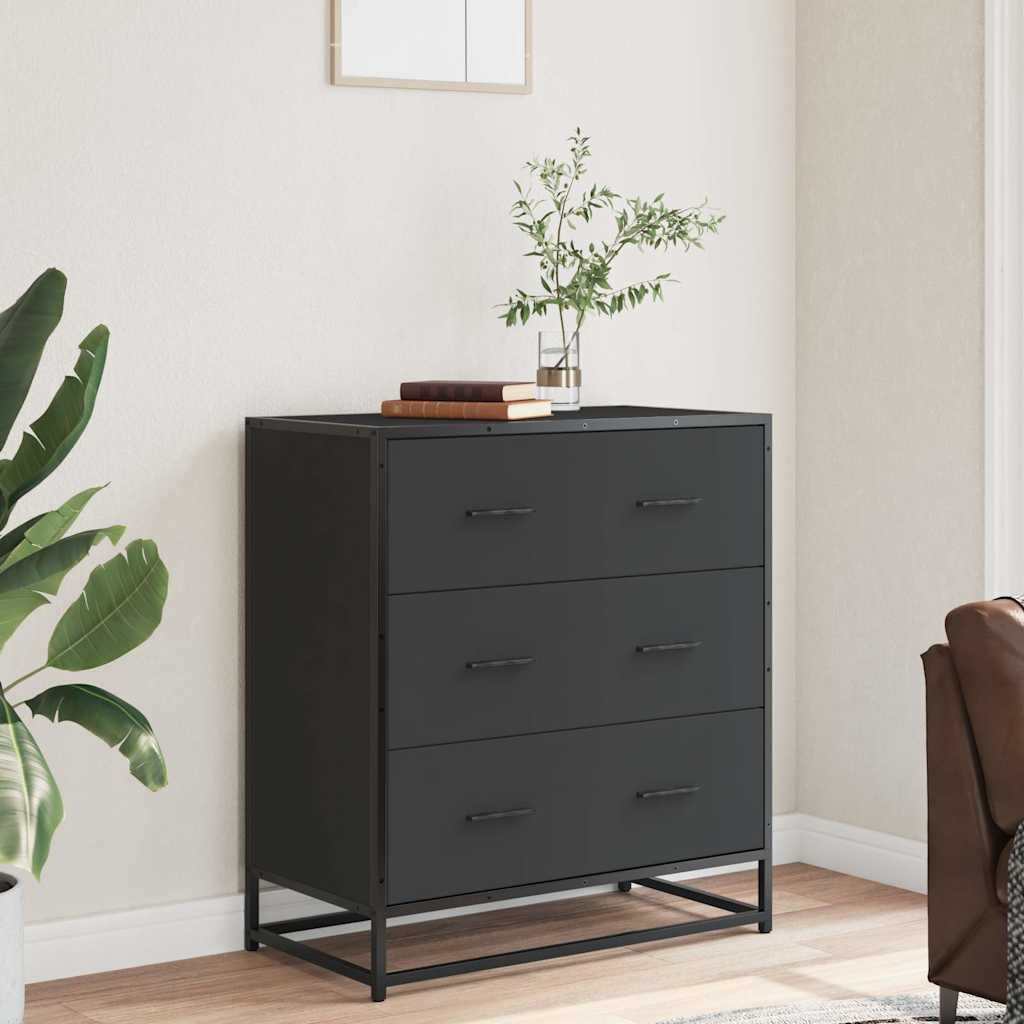 vidaXL Dressoir 68x35x76 cm bewerkt hout en metaal sonoma eikenkleur - Aashly