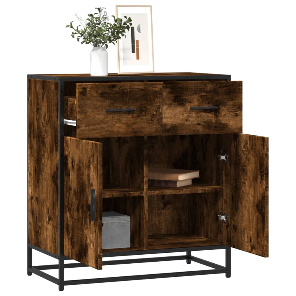 vidaXL Dressoir 68x35x76 cm bewerkt hout zwart - Aashly