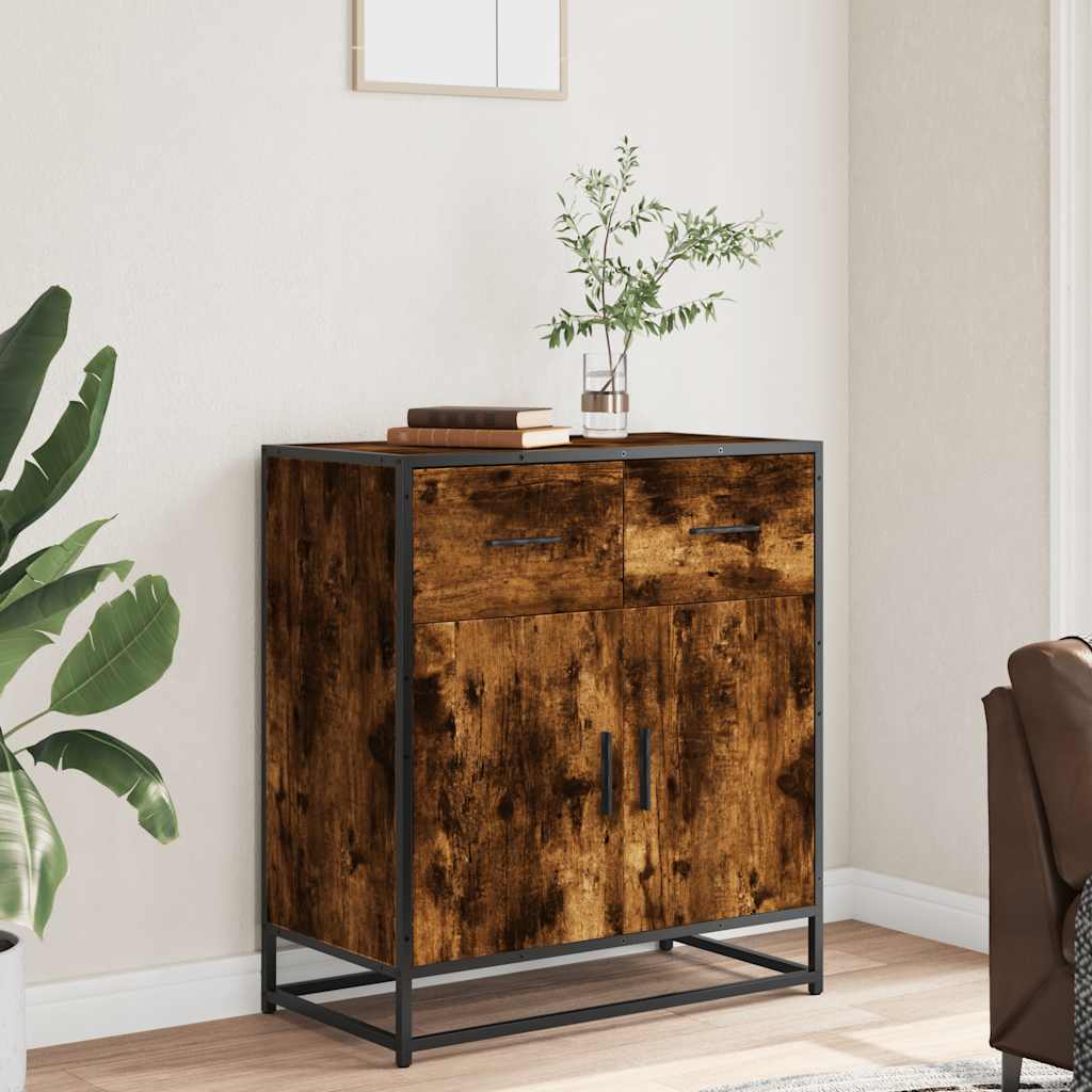 vidaXL Dressoir 68x35x76 cm bewerkt hout zwart - Aashly