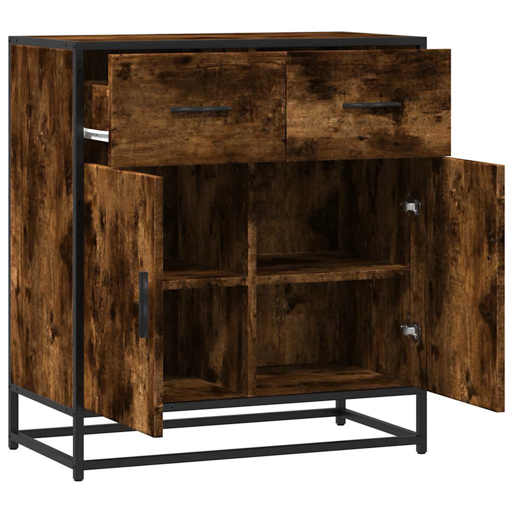 vidaXL Dressoir 68x35x76 cm bewerkt hout zwart - Aashly