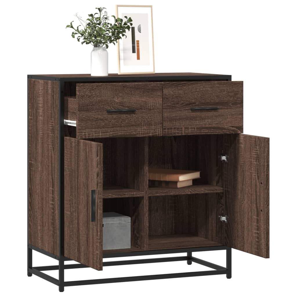 vidaXL Dressoir 68x35x76 cm bewerkt hout zwart - Aashly