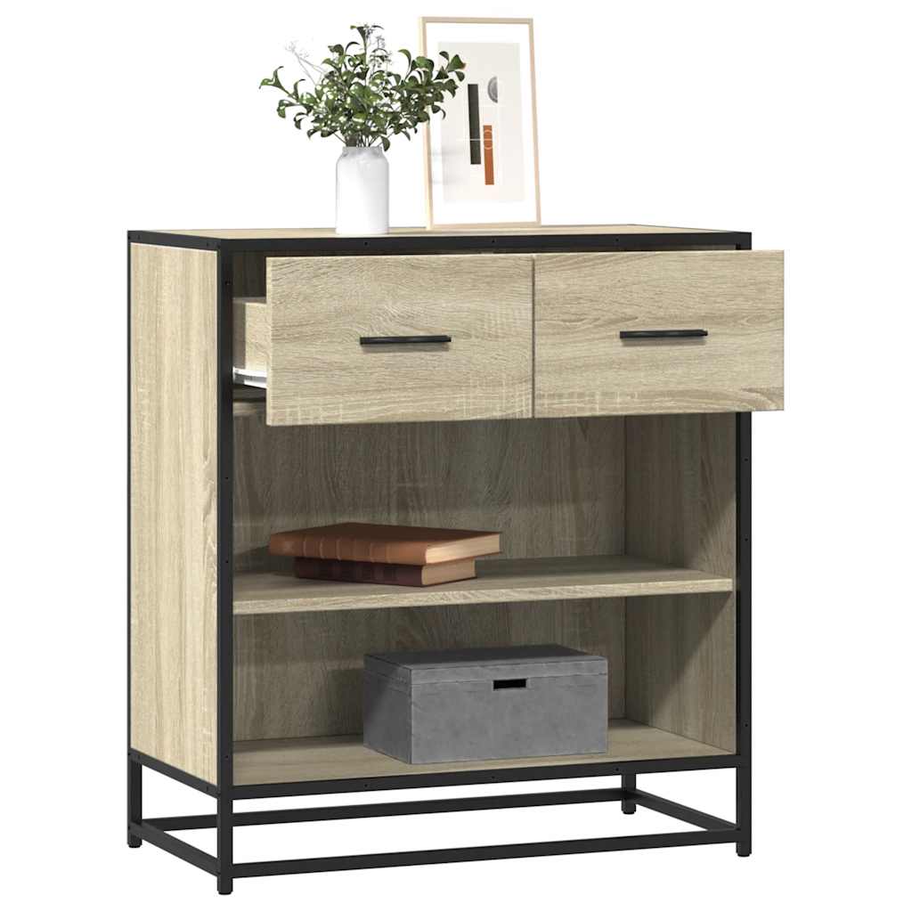 vidaXL Dressoir 68x35x76 cm bewerkt hout sonoma eikenkleurig - Aashly