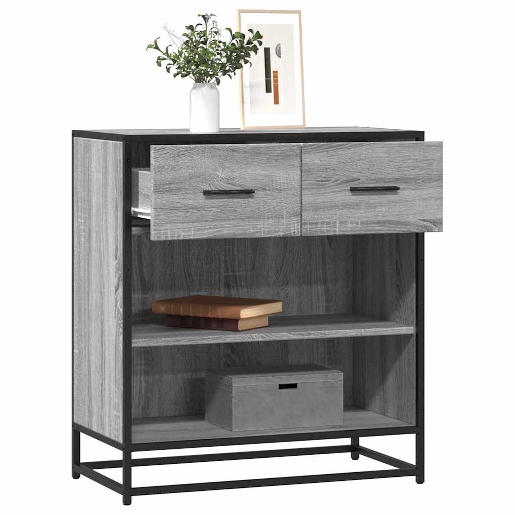vidaXL Dressoir 68x35x76 cm bewerkt hout sonoma eikenkleurig - Aashly