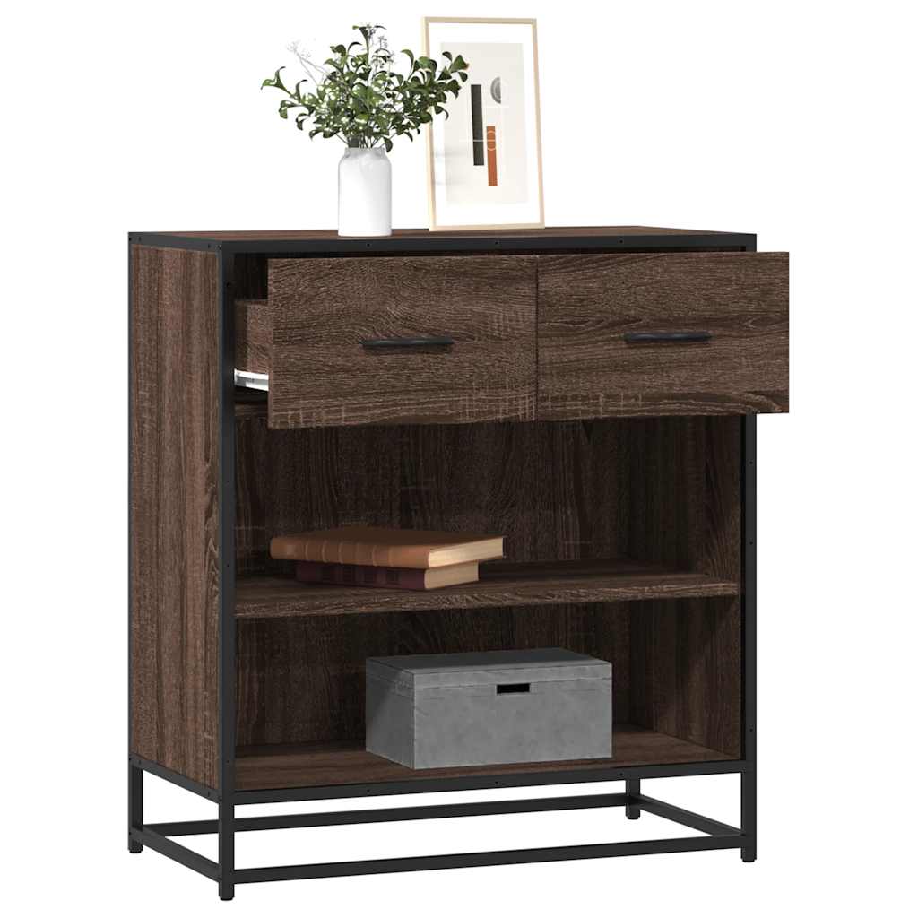 vidaXL Dressoir 68x35x76 cm bewerkt hout sonoma eikenkleurig - Aashly