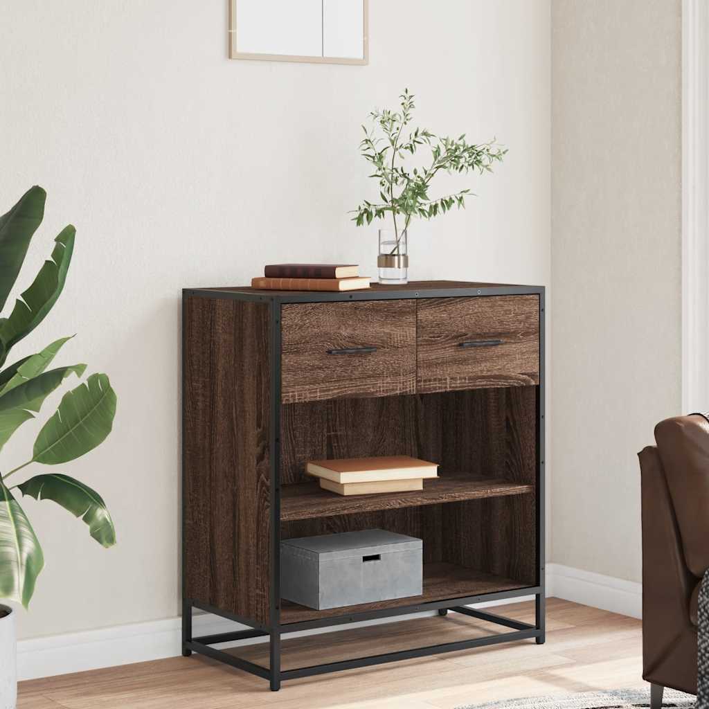 vidaXL Dressoir 68x35x76 cm bewerkt hout sonoma eikenkleurig - Aashly