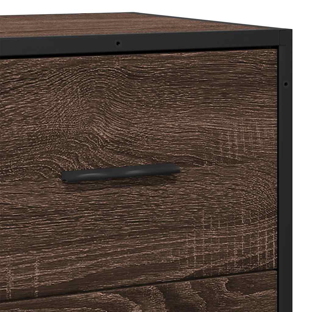 vidaXL Dressoir 68x35x76 cm bewerkt hout sonoma eikenkleurig - Aashly