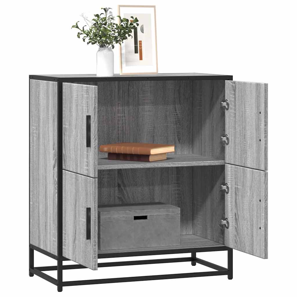 vidaXL Dressoir 68x35x76 cm bewerkt hout gerookt eikenkleurig - Aashly