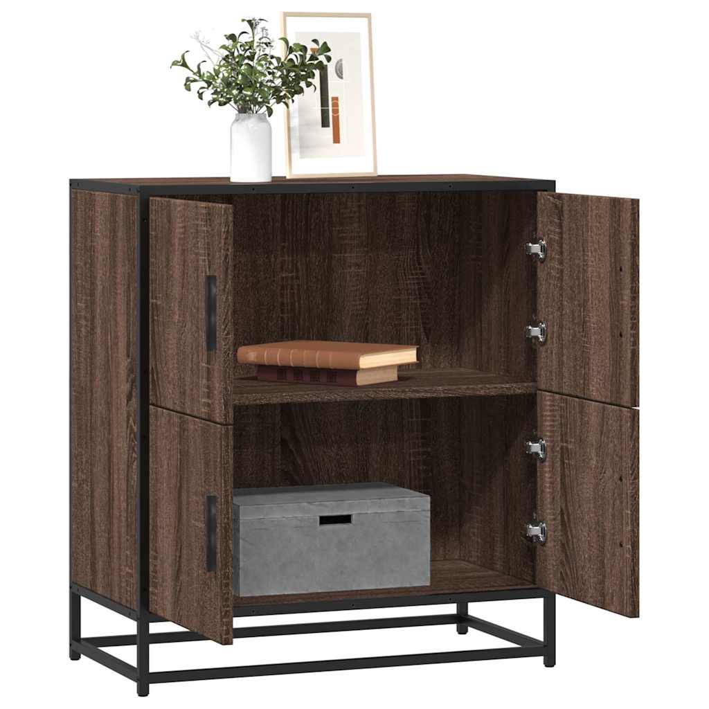 vidaXL Dressoir 68x35x76 cm bewerkt hout gerookt eikenkleurig - Aashly