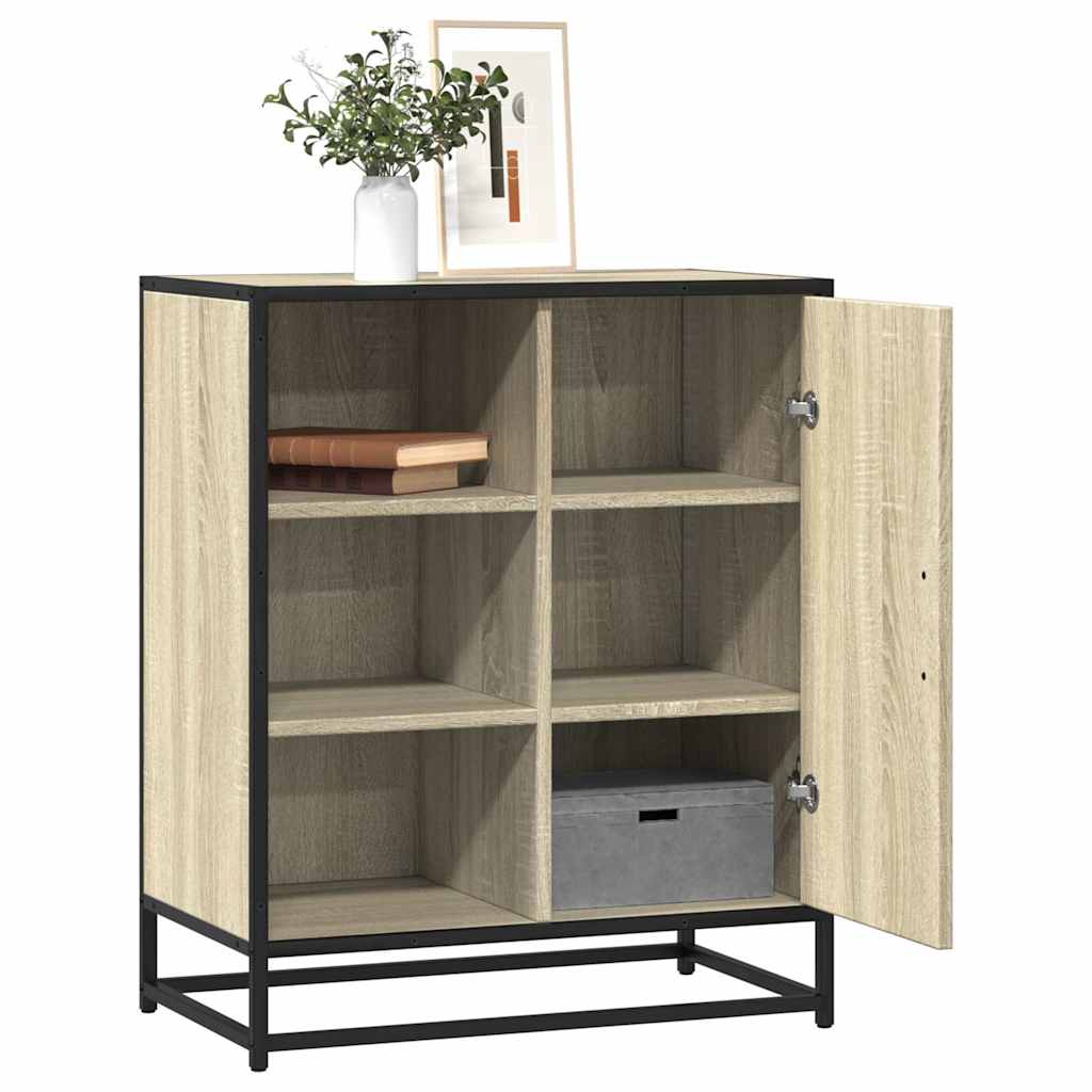 vidaXL Dressoir 62x35x76 cm bewerkt hout bruin eikenkleur - Aashly