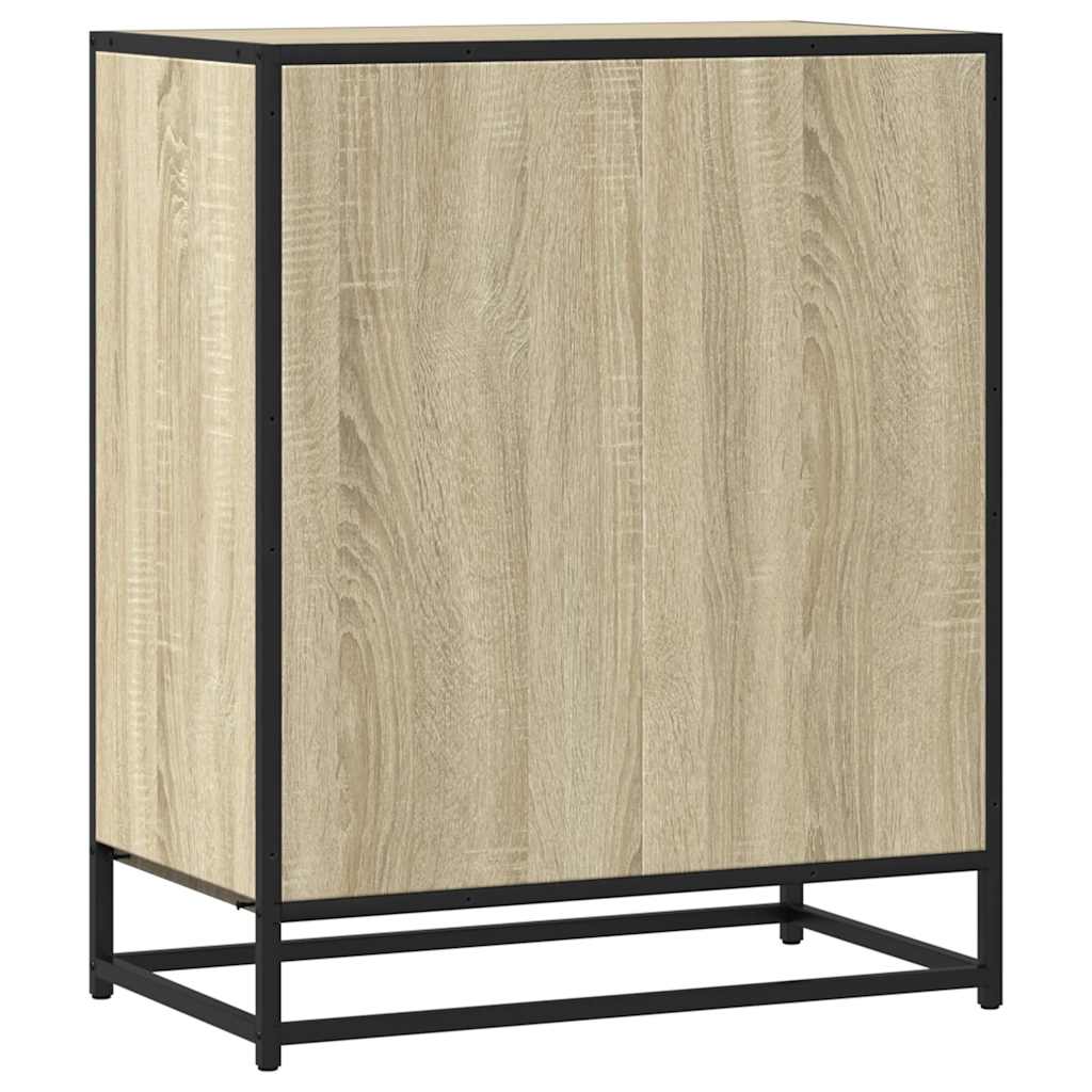vidaXL Dressoir 62x35x76 cm bewerkt hout bruin eikenkleur - Aashly