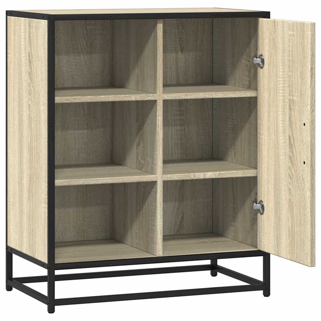 vidaXL Dressoir 62x35x76 cm bewerkt hout bruin eikenkleur - Aashly