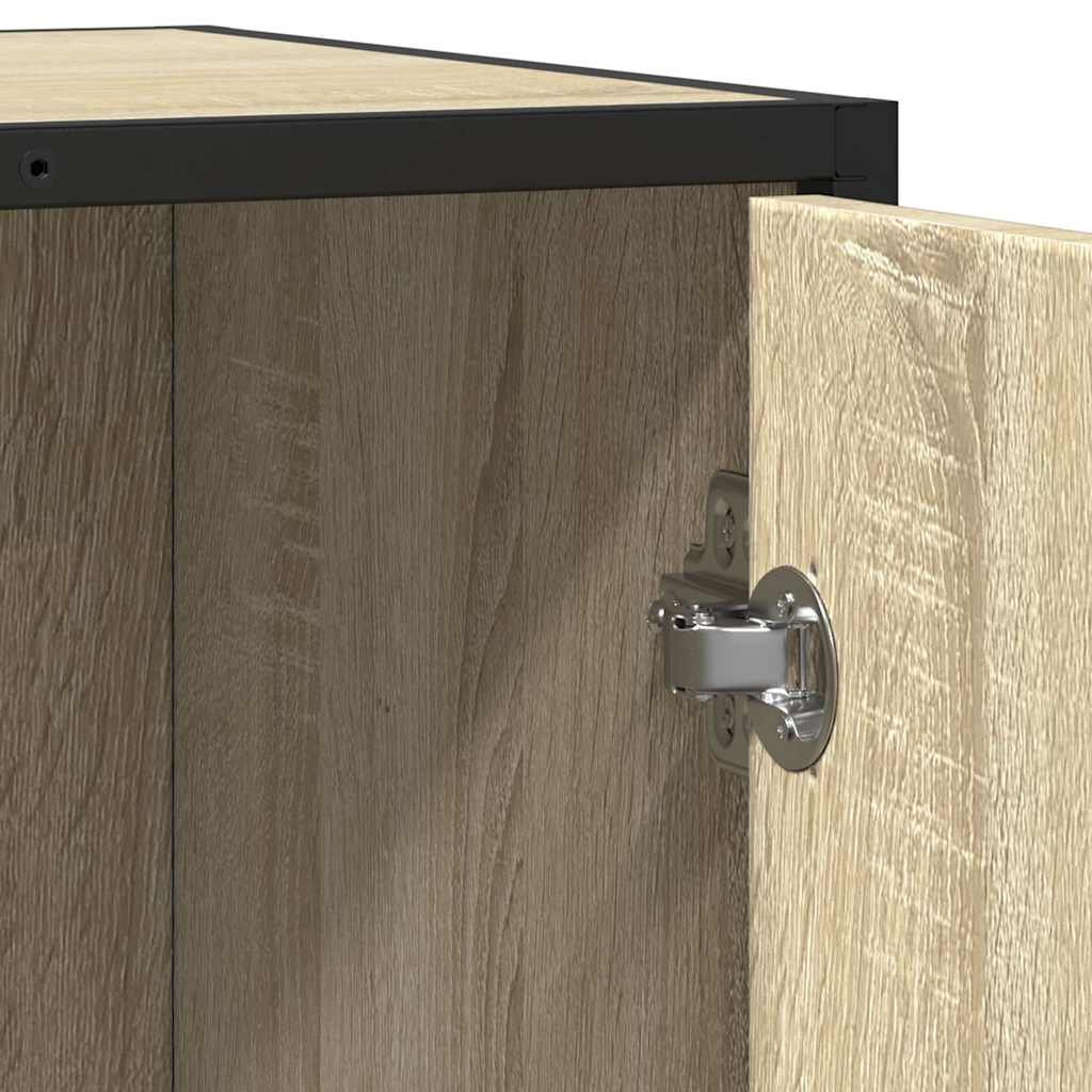 vidaXL Dressoir 62x35x76 cm bewerkt hout bruin eikenkleur - Aashly