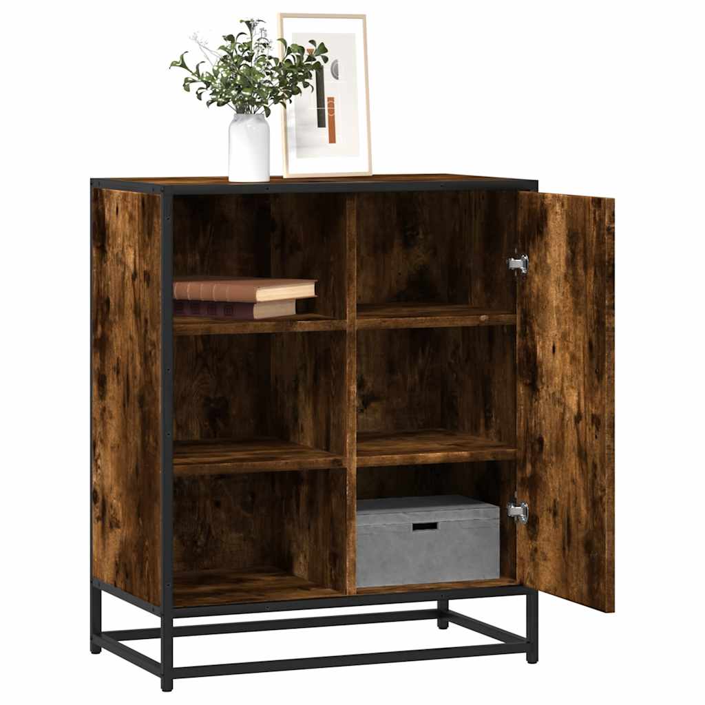 vidaXL Dressoir 62x35x76 cm bewerkt hout bruin eikenkleur - Aashly