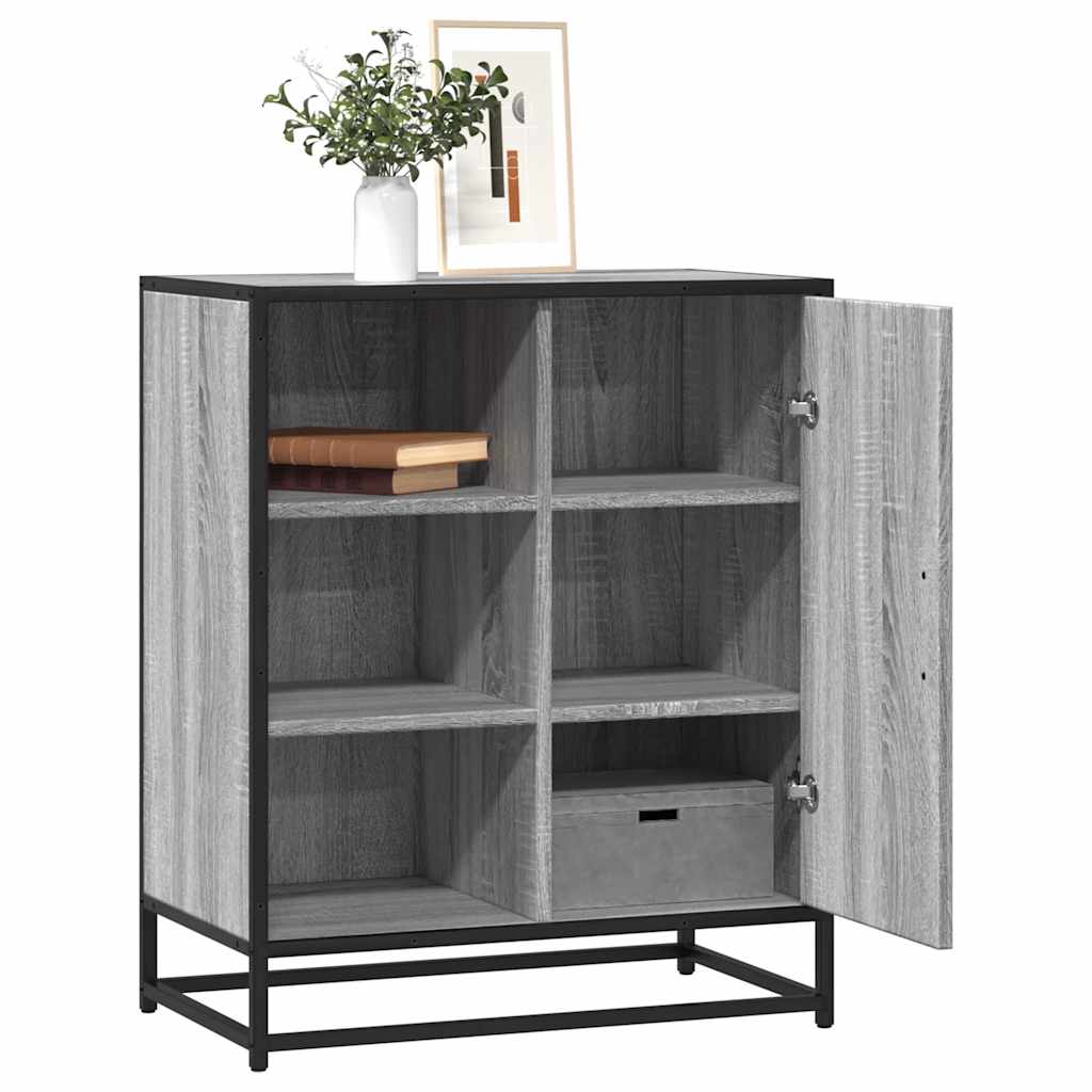 vidaXL Dressoir 62x35x76 cm bewerkt hout bruin eikenkleur - Aashly
