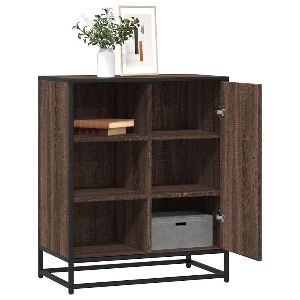 vidaXL Dressoir 62x35x76 cm bewerkt hout bruin eikenkleur - Aashly