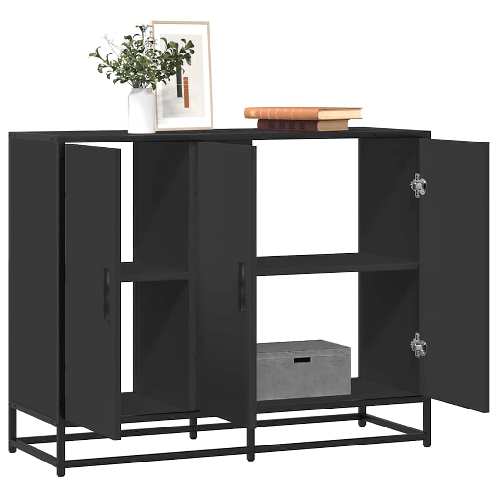 vidaXL Dressoir 94x35x76 cm bewerkt hout gerookt eikenkleurig - Aashly