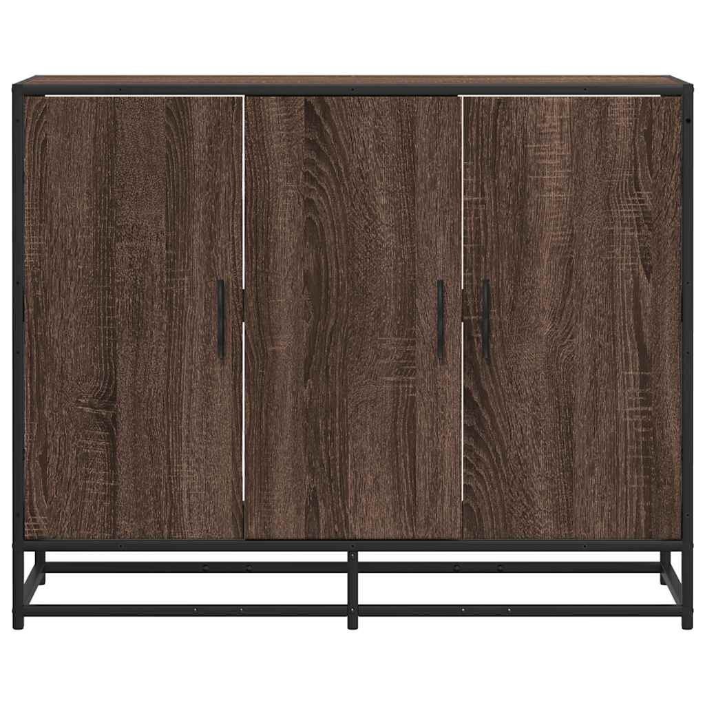 vidaXL Dressoir 94x35x76 cm bewerkt hout gerookt eikenkleurig - Aashly