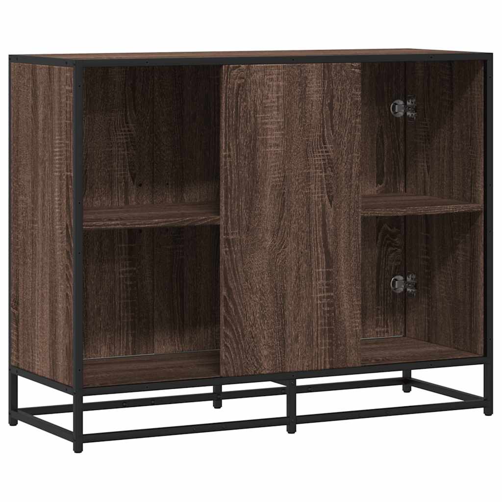 vidaXL Dressoir 94x35x76 cm bewerkt hout gerookt eikenkleurig - Aashly