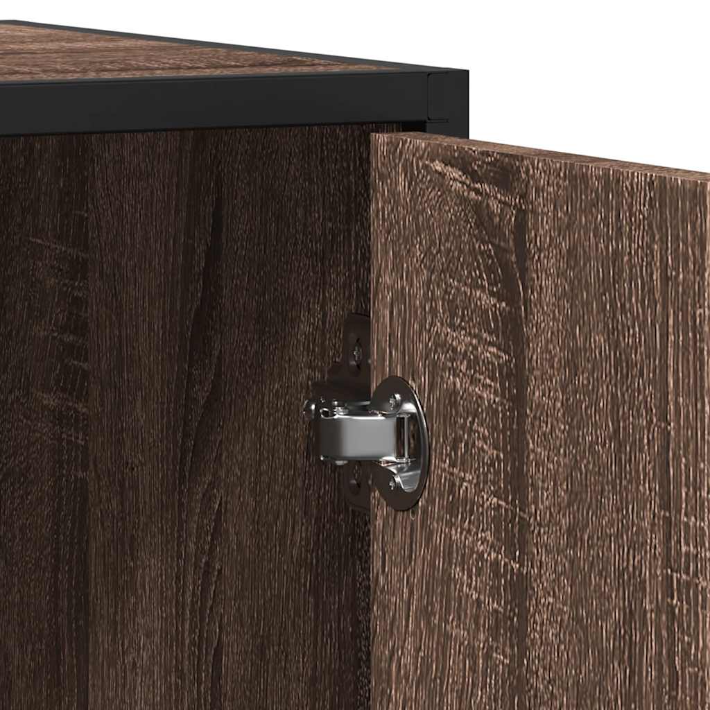vidaXL Dressoir 94x35x76 cm bewerkt hout gerookt eikenkleurig - Aashly