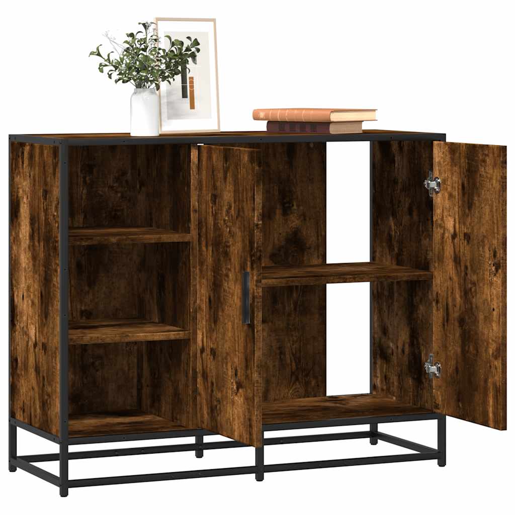 vidaXL Dressoir 92x35x76 cm bewerkt hout zwart - Aashly