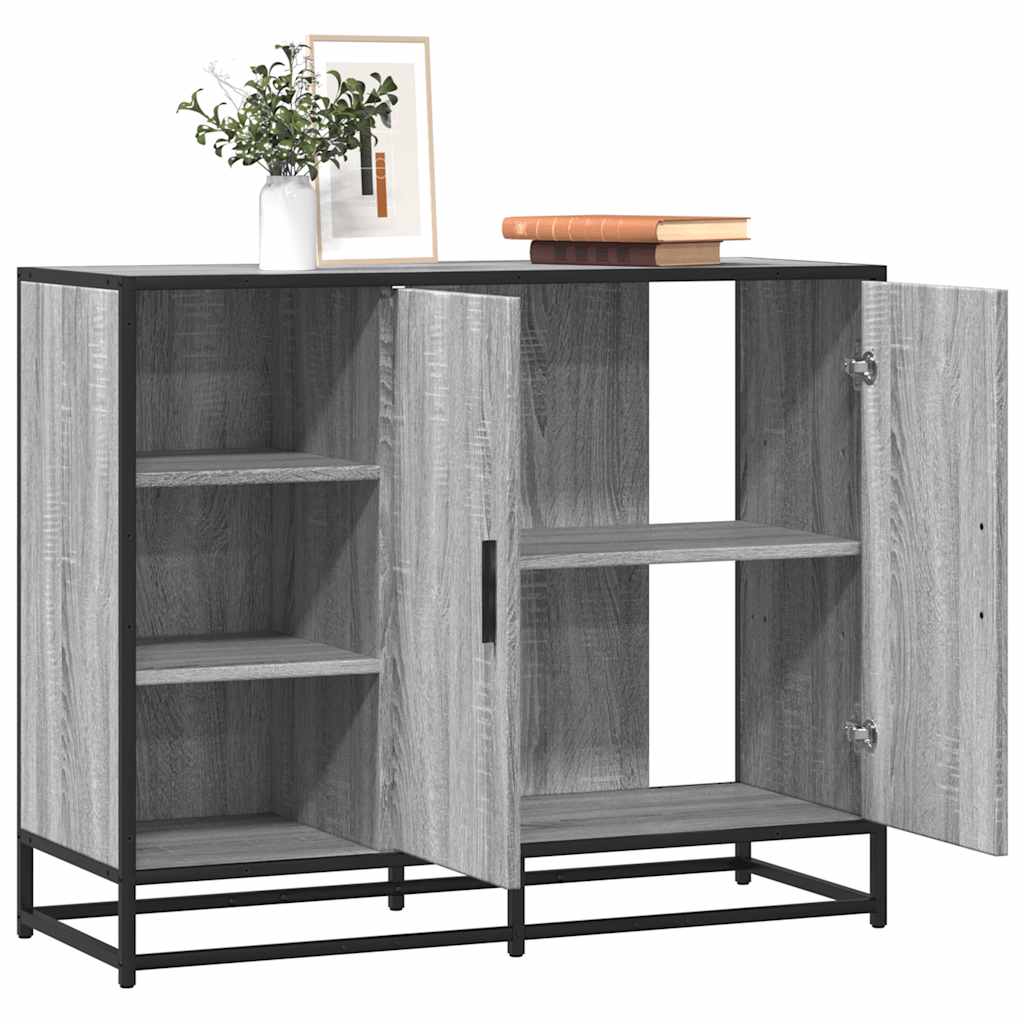 vidaXL Dressoir 92x35x76 cm bewerkt hout zwart - Aashly