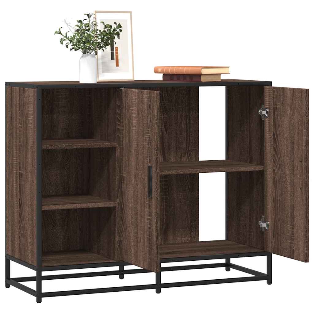 vidaXL Dressoir 92x35x76 cm bewerkt hout zwart - Aashly