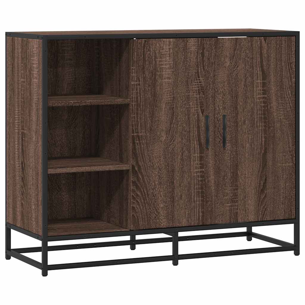 vidaXL Dressoir 92x35x76 cm bewerkt hout zwart - Aashly