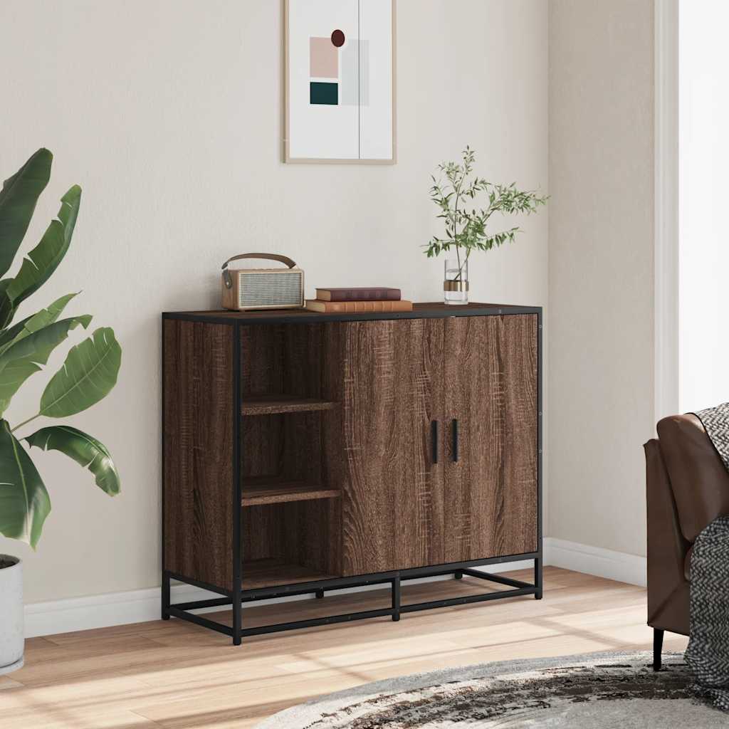 vidaXL Dressoir 92x35x76 cm bewerkt hout zwart - Aashly