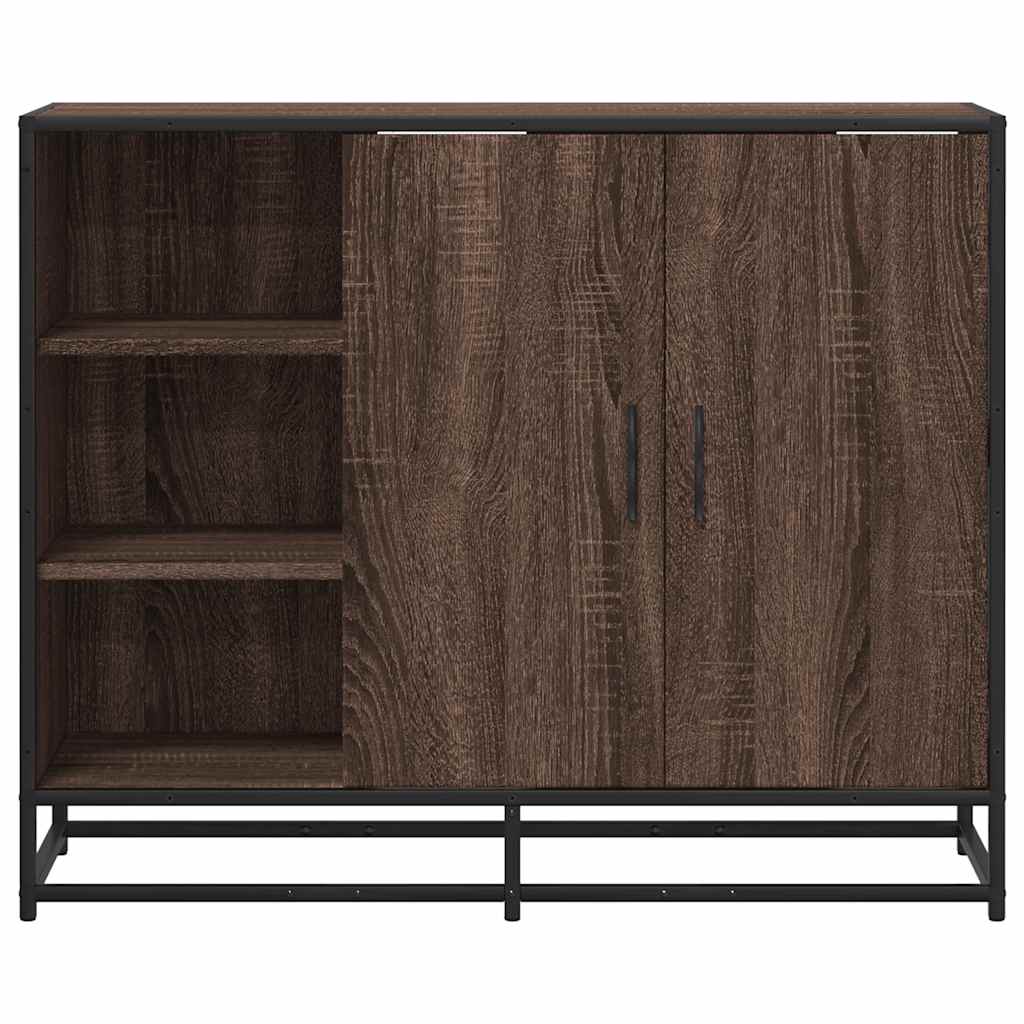 vidaXL Dressoir 92x35x76 cm bewerkt hout zwart - Aashly