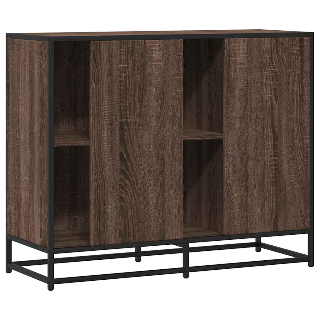 vidaXL Dressoir 92x35x76 cm bewerkt hout zwart - Aashly