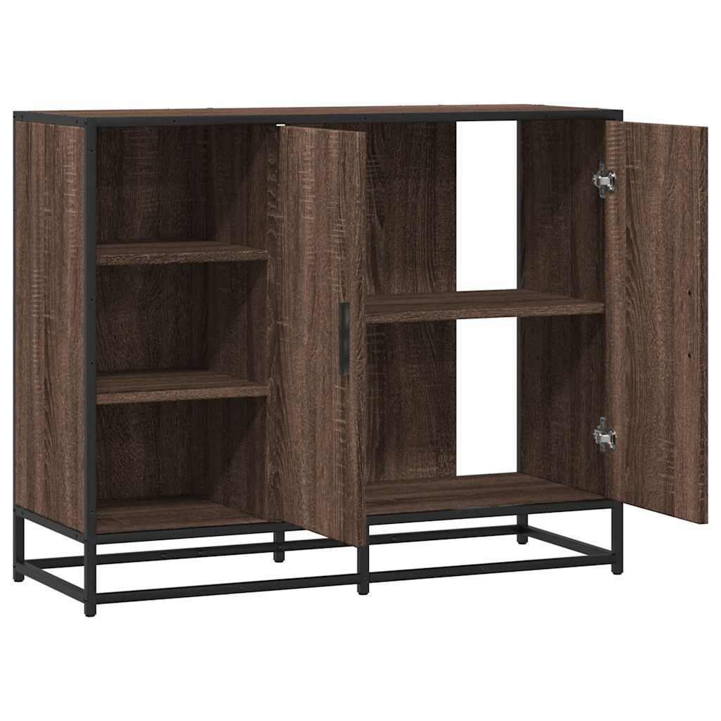 vidaXL Dressoir 92x35x76 cm bewerkt hout zwart - Aashly