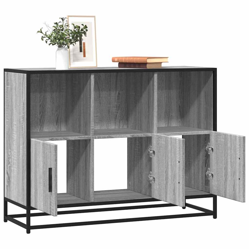 vidaXL Dressoir 100x35x76 cm bewerkt hout gerookt eikenkleurig - Aashly