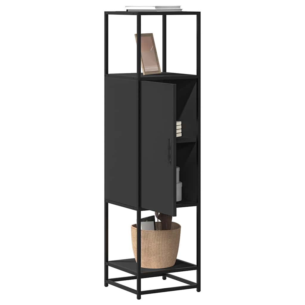 vidaXL Hoge kast 35,5x35x139 cm bewerkt hout en metaal bruin eiken - Aashly