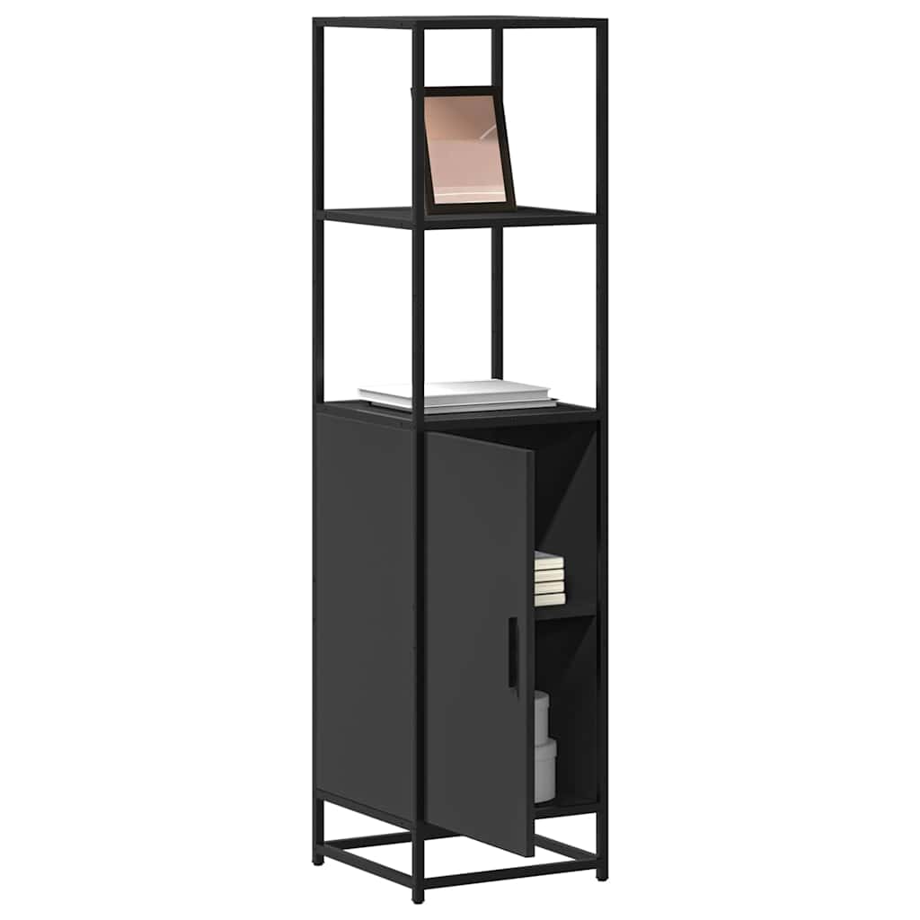 vidaXL Hoge kast 35,5x35x139 cm bewerkt hout en metaal gerookt eiken - Aashly