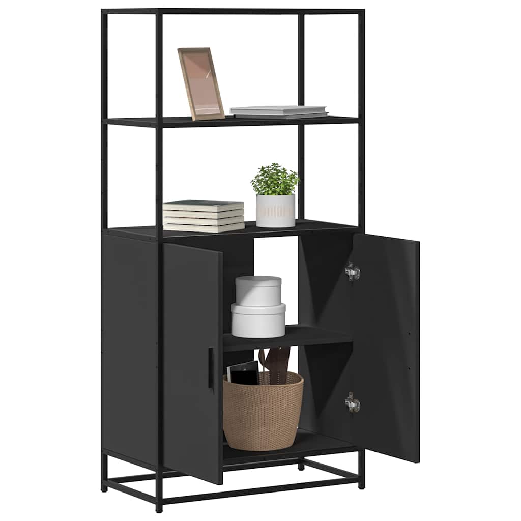 vidaXL Hoge kast 68x35x139cm bewerkt hout en metaal grijs sonoma eiken - Aashly