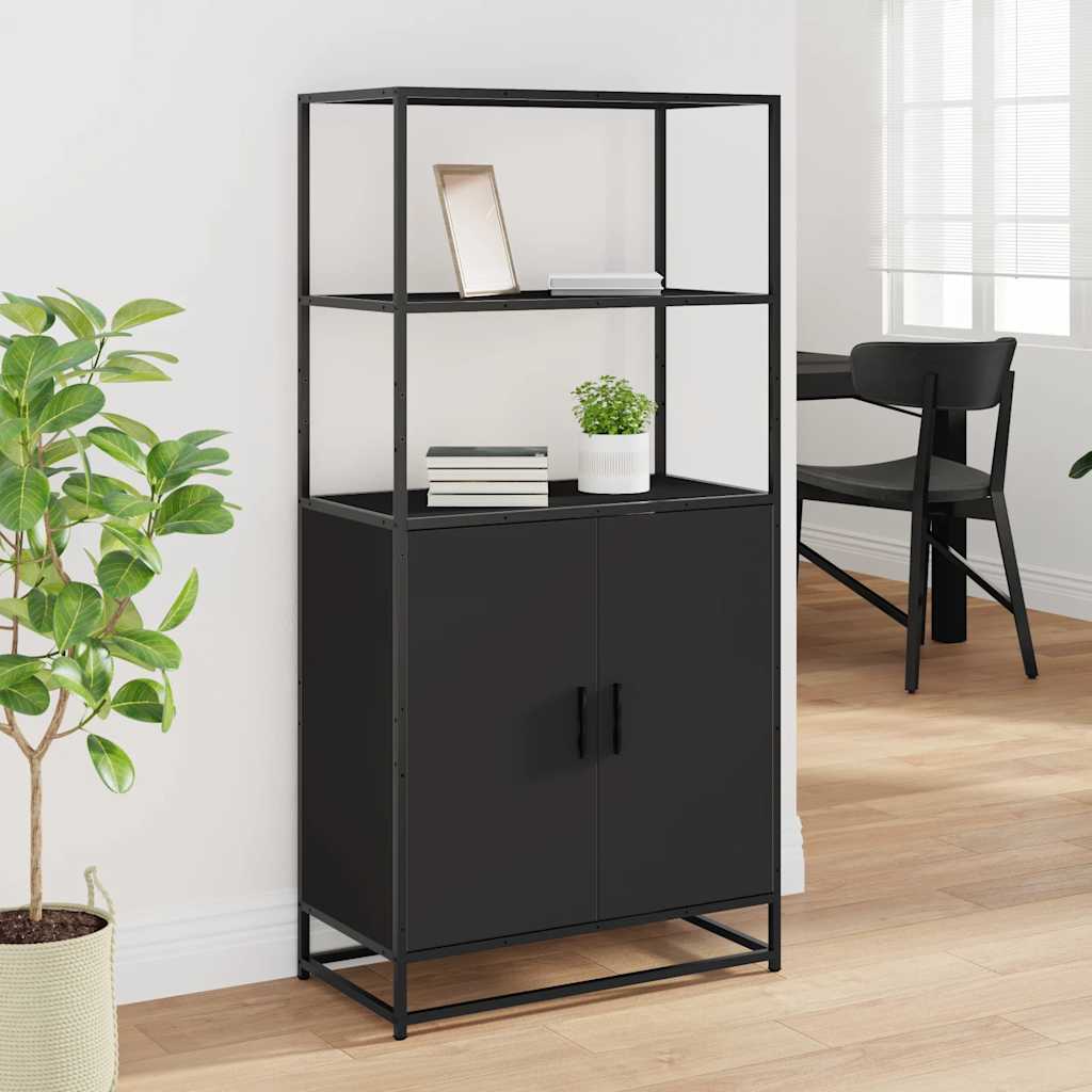 vidaXL Hoge kast 68x35x139cm bewerkt hout en metaal grijs sonoma eiken - Aashly