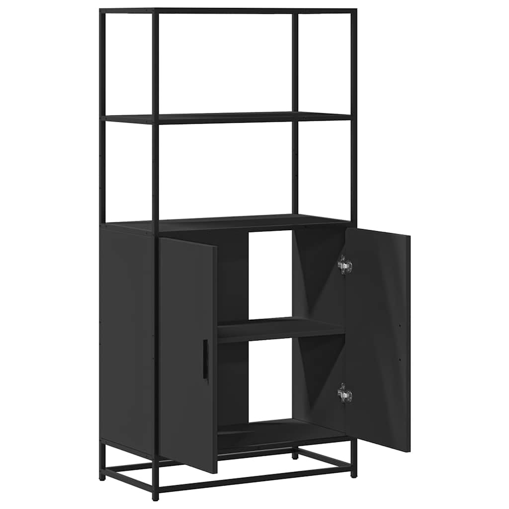 vidaXL Hoge kast 68x35x139cm bewerkt hout en metaal grijs sonoma eiken - Aashly