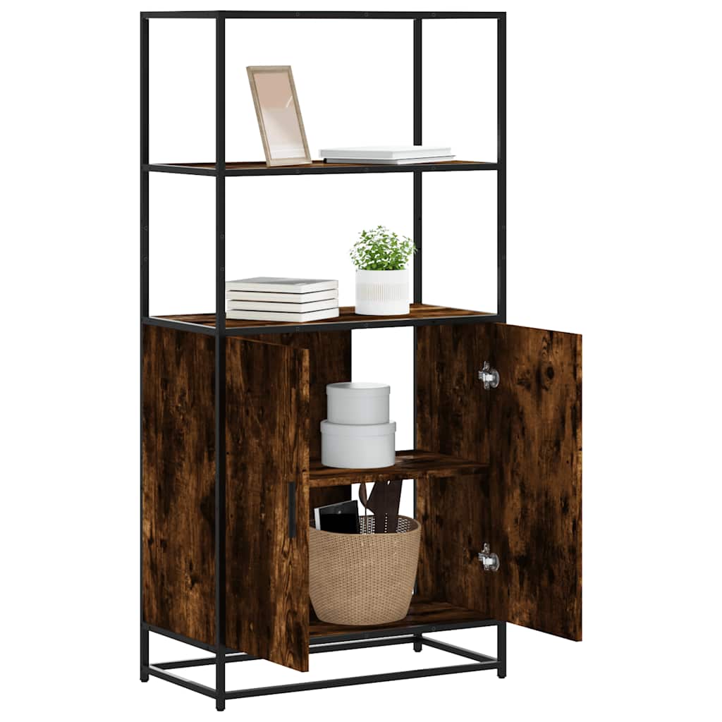 vidaXL Hoge kast 68x35x139cm bewerkt hout en metaal grijs sonoma eiken - Aashly