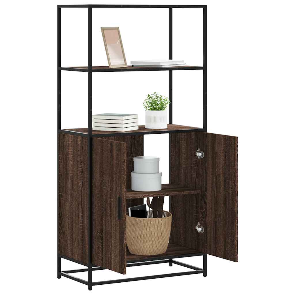vidaXL Hoge kast 68x35x139cm bewerkt hout en metaal grijs sonoma eiken - Aashly