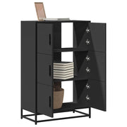 vidaXL Hoge kast 68x35x106,5 cm bewerkt hout en metaal gerookt eiken - Aashly