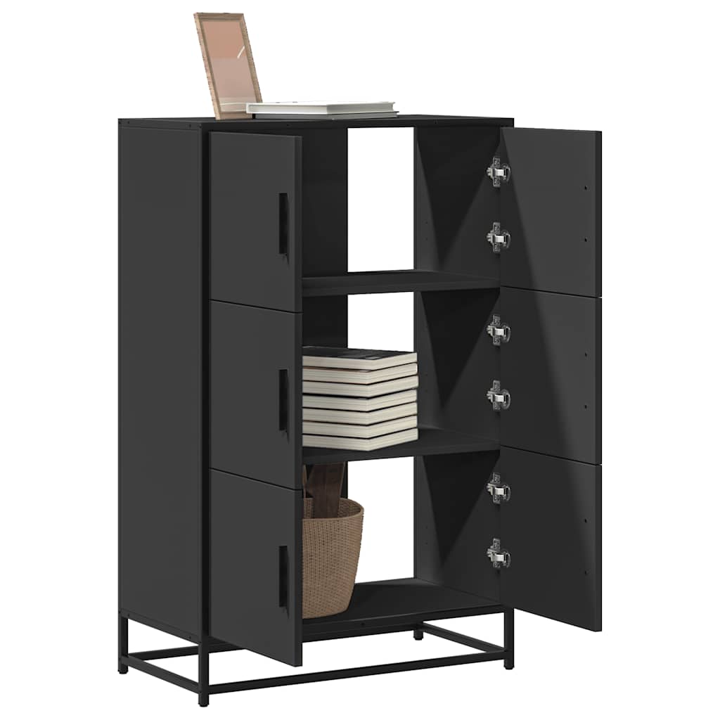 vidaXL Hoge kast 68x35x106,5 cm bewerkt hout en metaal gerookt eiken - Aashly
