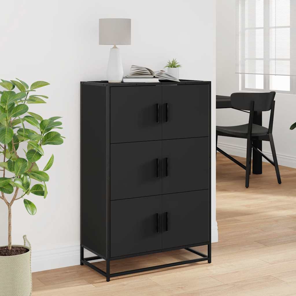 vidaXL Hoge kast 68x35x106,5 cm bewerkt hout en metaal gerookt eiken - Aashly